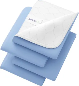 Incontinence Bed Pads - Reusable Waterproof Underpad Chair, Sofa and Mattress Protectors - Highly Absorbent, Machine Washable - for Children, Pets and Seniors (34x36 (Pack of 4), Blue)