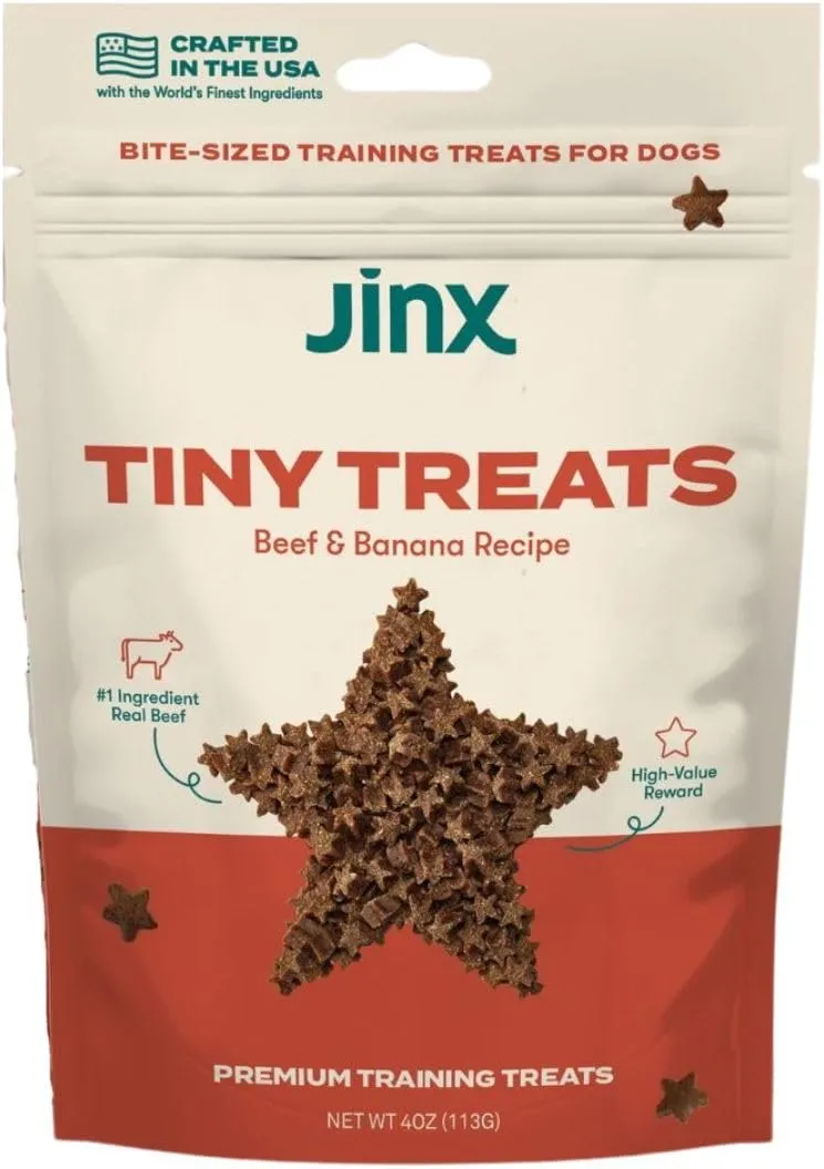Jinx Beef & Banana Training Treats for Dogs and Puppies, Low-Calorie, All Natural, Slow-Smoked Real Beef, No Fillers 4oz