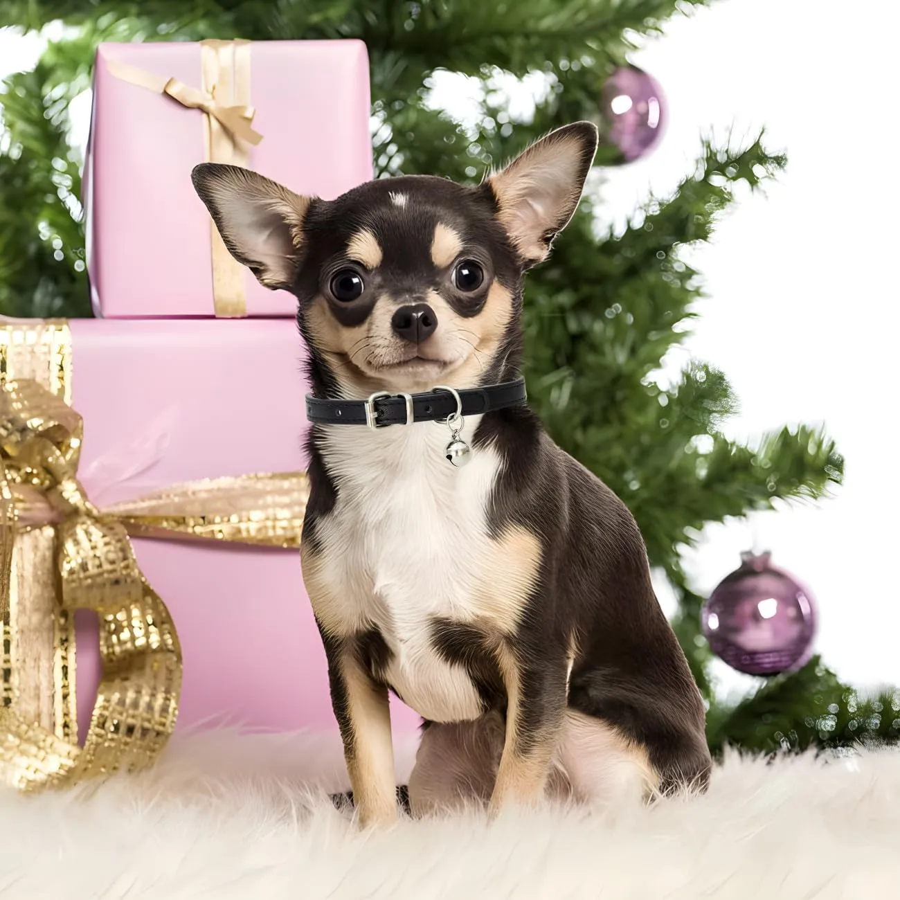 Khaki XXS Dog Collar with Bell, Soft Pu Leather Cat Collars Adjustable Buckle for XS Extra Small Medium Tiny Female Male Boys Girls Pets Puppy Kitten Teacup Yorkie XX-Small