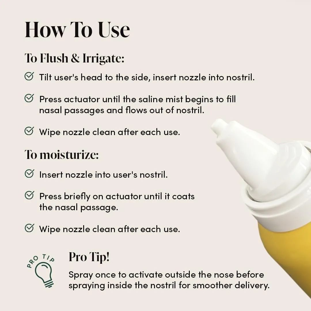 Kids' Saline Nasal Mist by Beekeeper's Naturals, Clears Stuff Noses, Nasal Spray for Kids 1  w/ Saline, Aloe & Propolis, 3 fl oz