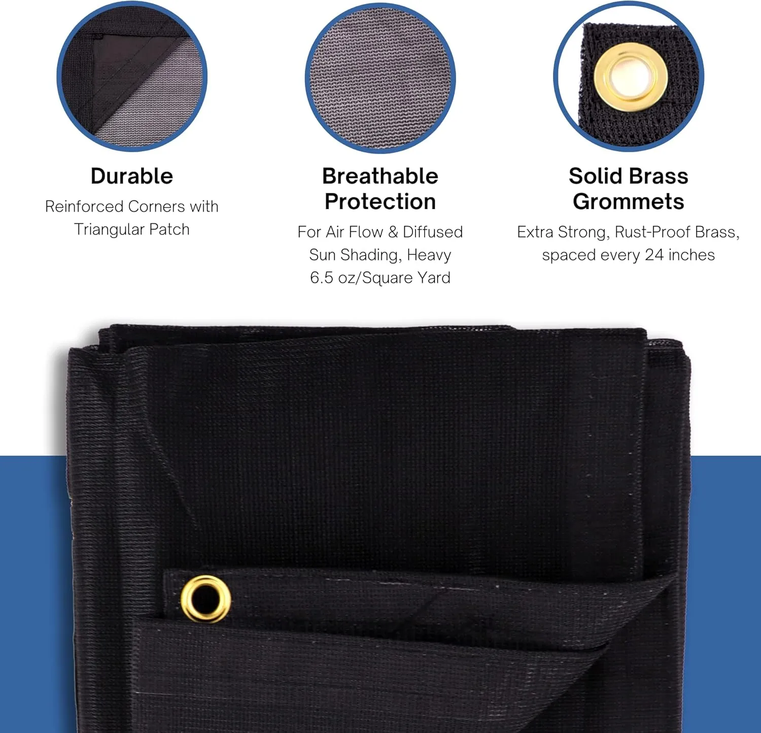 Kotap 12-ft x 26-ft Heavy-Duty 6.5 Oz Black Mesh Shade/Truck Tarp, Item: MESH-1226