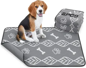 LOOBANI Washable Pee Pads for Dogs: 2-Pack Heavy Absorbency Reusable Puppy Pads, Waterproof and Non-Slip Dog Pee Pads Washable for Potty Training, Playpens, Crates, Floors, Beds, and Couches, 24x36 in
