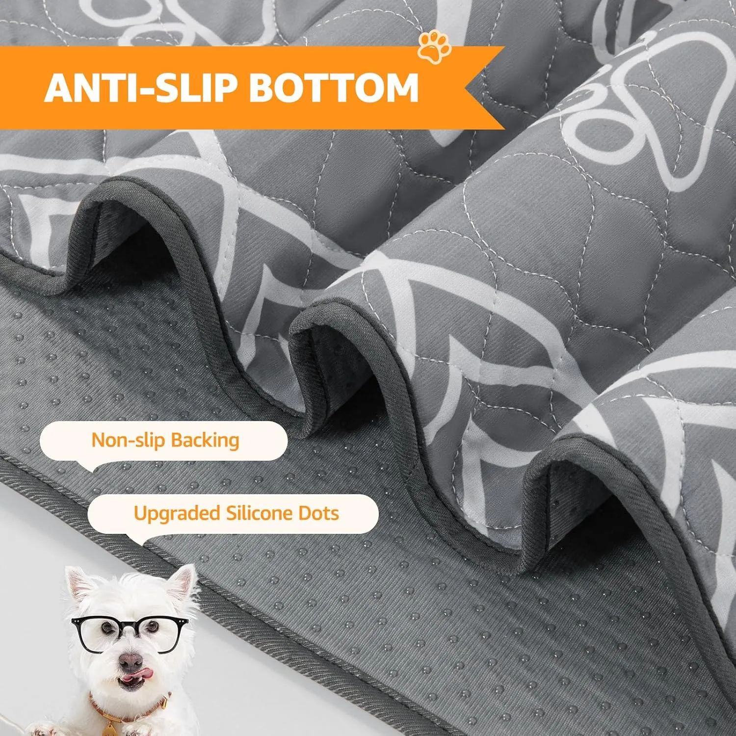 LOOBANI Washable Pee Pads for Dogs: 2-Pack Heavy Absorbency Reusable Puppy Pads, Waterproof and Non-Slip Dog Pee Pads Washable for Potty Training, Playpens, Crates, Floors, Beds, and Couches, 24x36 in