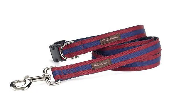 Maroon/Navy Stripe 6ft Dog Leash - 323