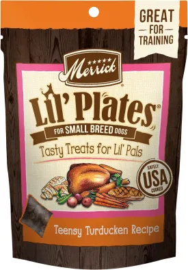 Merrick Lil Plates Grain Free Small Dog Treats, Natural Training Treats For Small Dogs, Teensy Turducken - 5 oz. Pouch