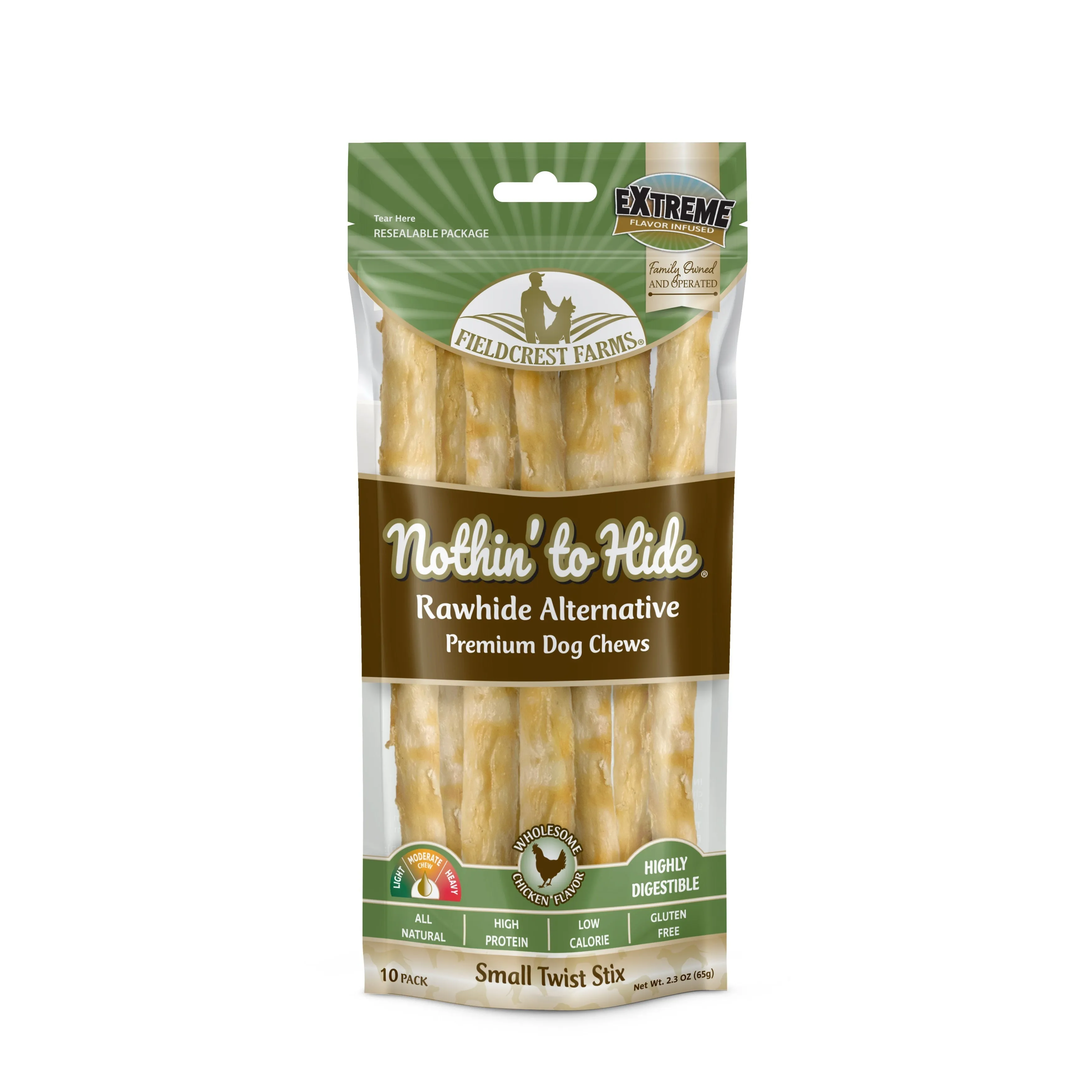 Nothin to Hide Chicken Twist Stix Small Dog Treats 10 Pack