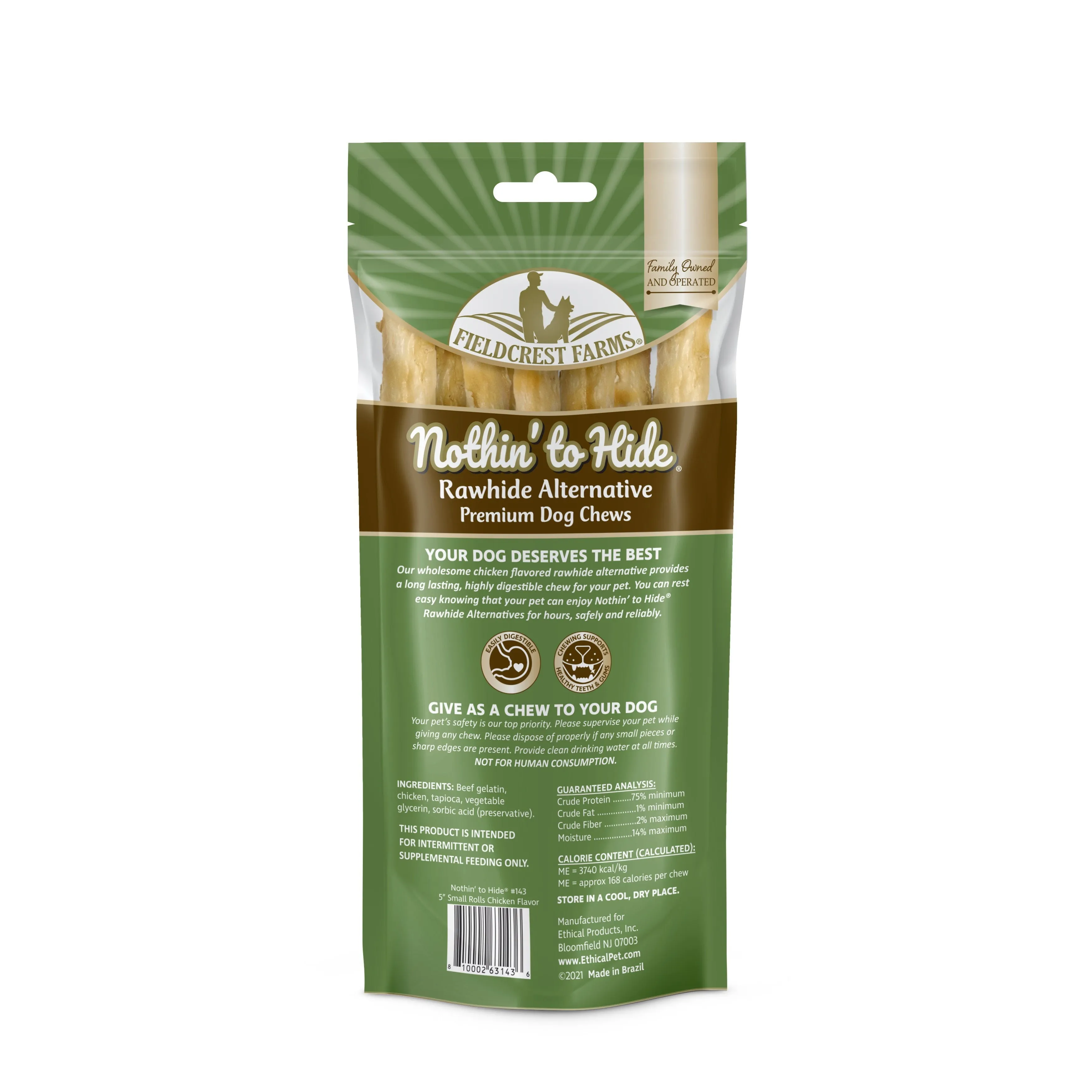 Nothin to Hide Chicken Twist Stix Small Dog Treats 10 Pack