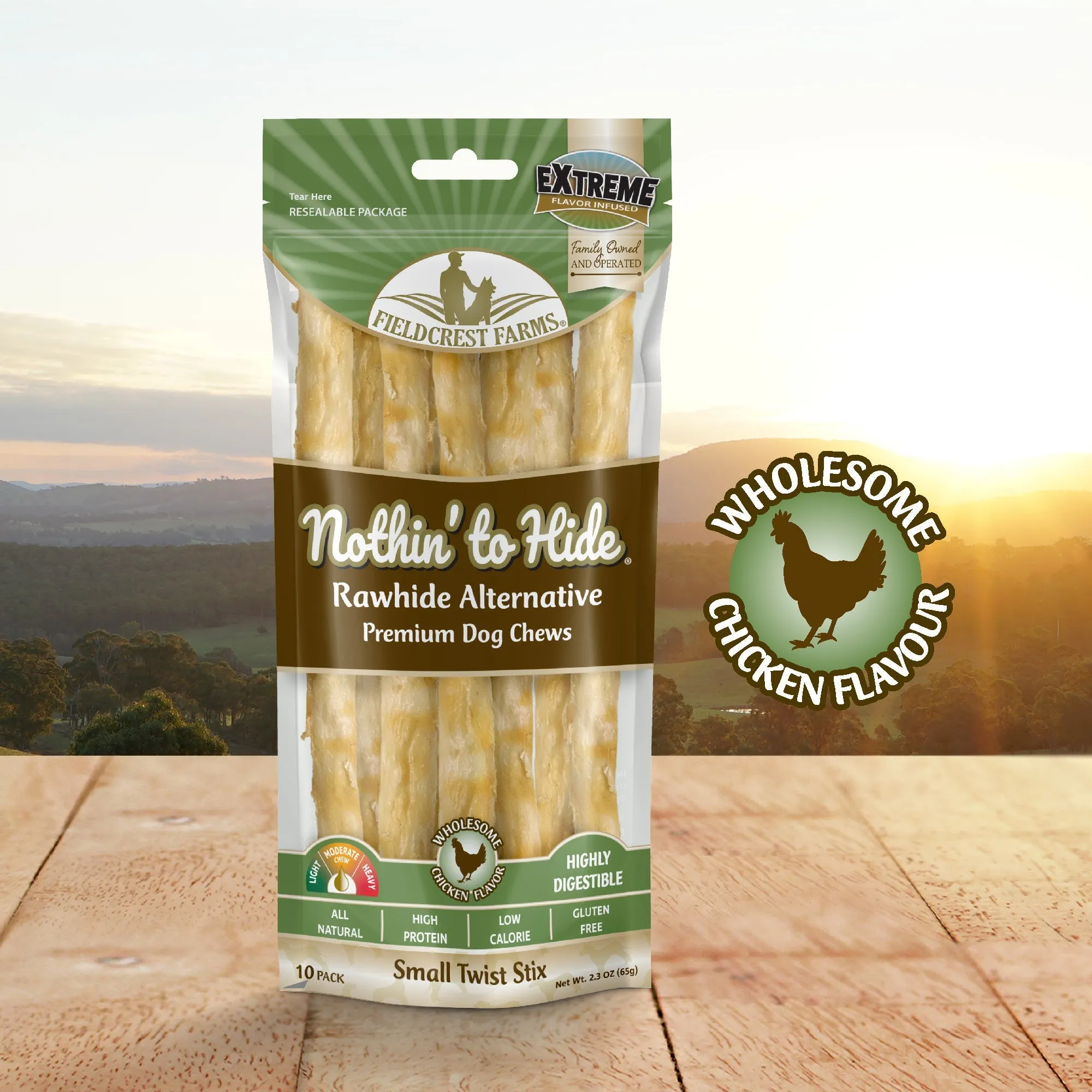 Nothin to Hide Chicken Twist Stix Small Dog Treats 10 Pack