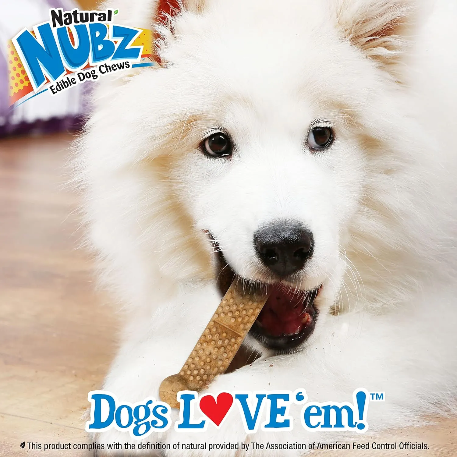 Nylabone Nubz Natural Edible Chew Treats for Dogs, Made in USA, Chicken Flavor, Large - Up to 50 lbs. (40 Count)