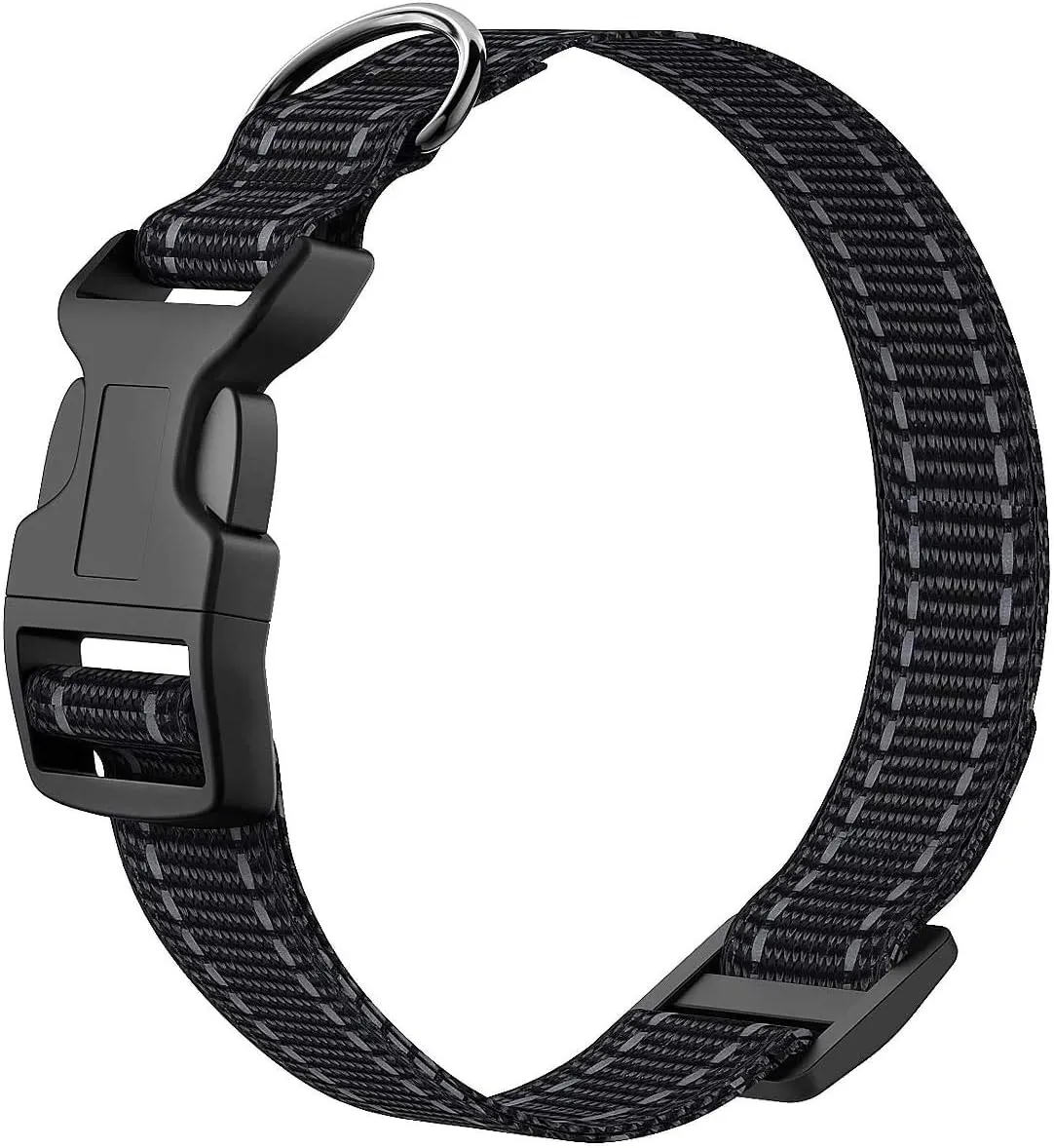 Nylon Dog Collar, Adjustable Collar for Dogs, Black