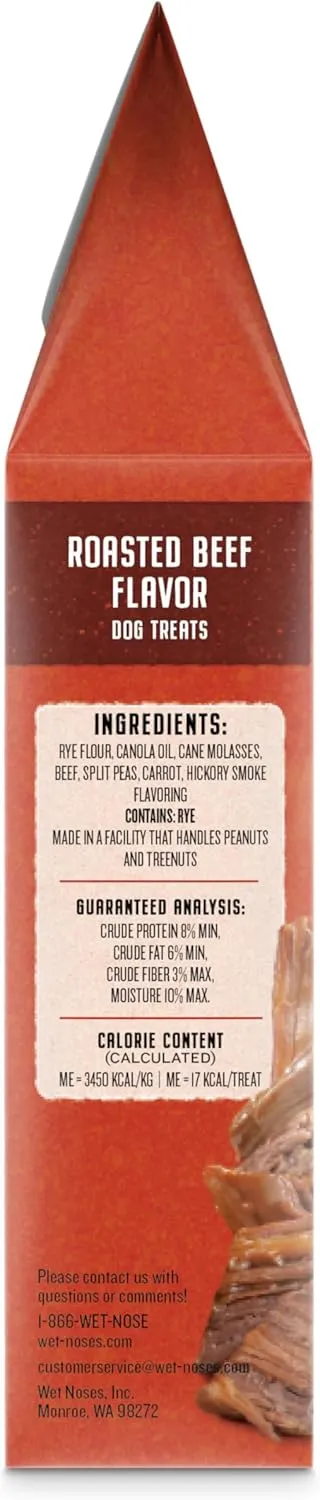 Organic Crunchy Dog Treats  for All Pet Sizes, Breeds  All-Natural Puppy Treat, Senior Dog Snack  100% Human-Grade  Delicious Chews for Dogs - Crunchy Meaty Roasted Beef, 14 Oz (2 Pack)