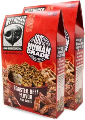 Organic Crunchy Dog Treats  for All Pet Sizes, Breeds  All-Natural Puppy Treat, Senior Dog Snack  100% Human-Grade  Delicious Chews for Dogs - Crunchy Meaty Roasted Beef, 14 Oz (2 Pack)