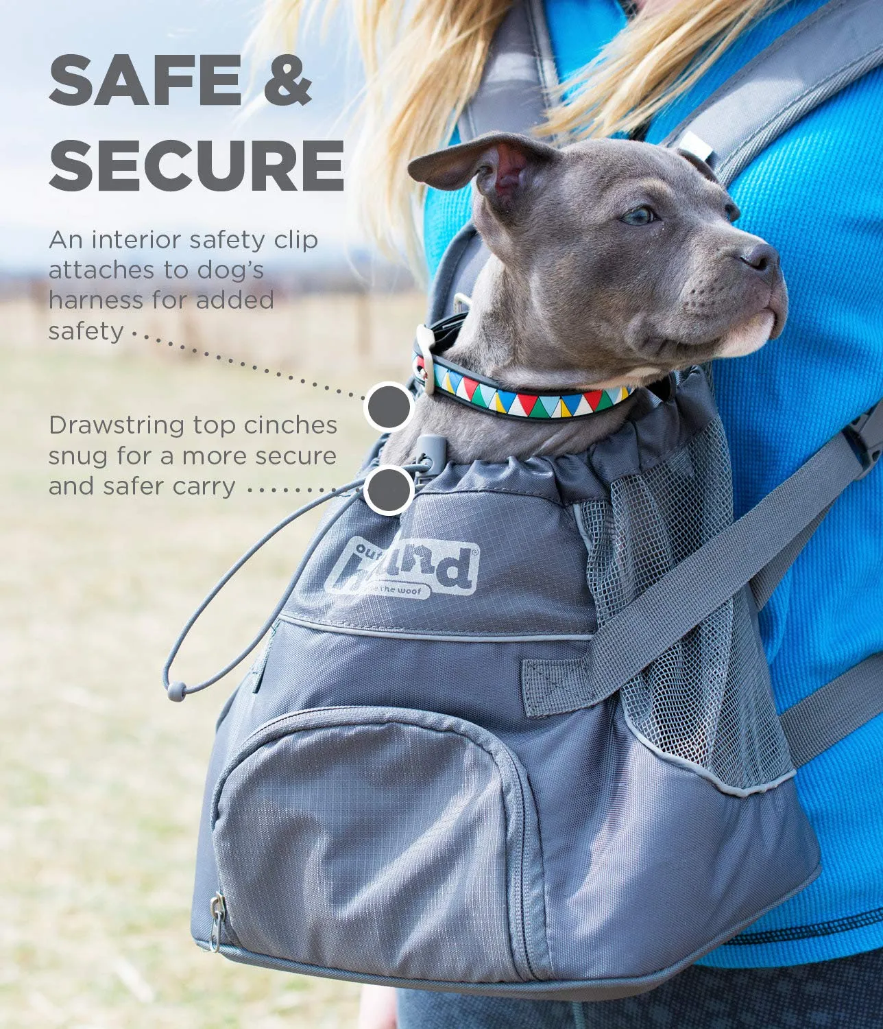 Outward Hound PoochPouch Front-Pack Pet Carrier - Gray - Medium