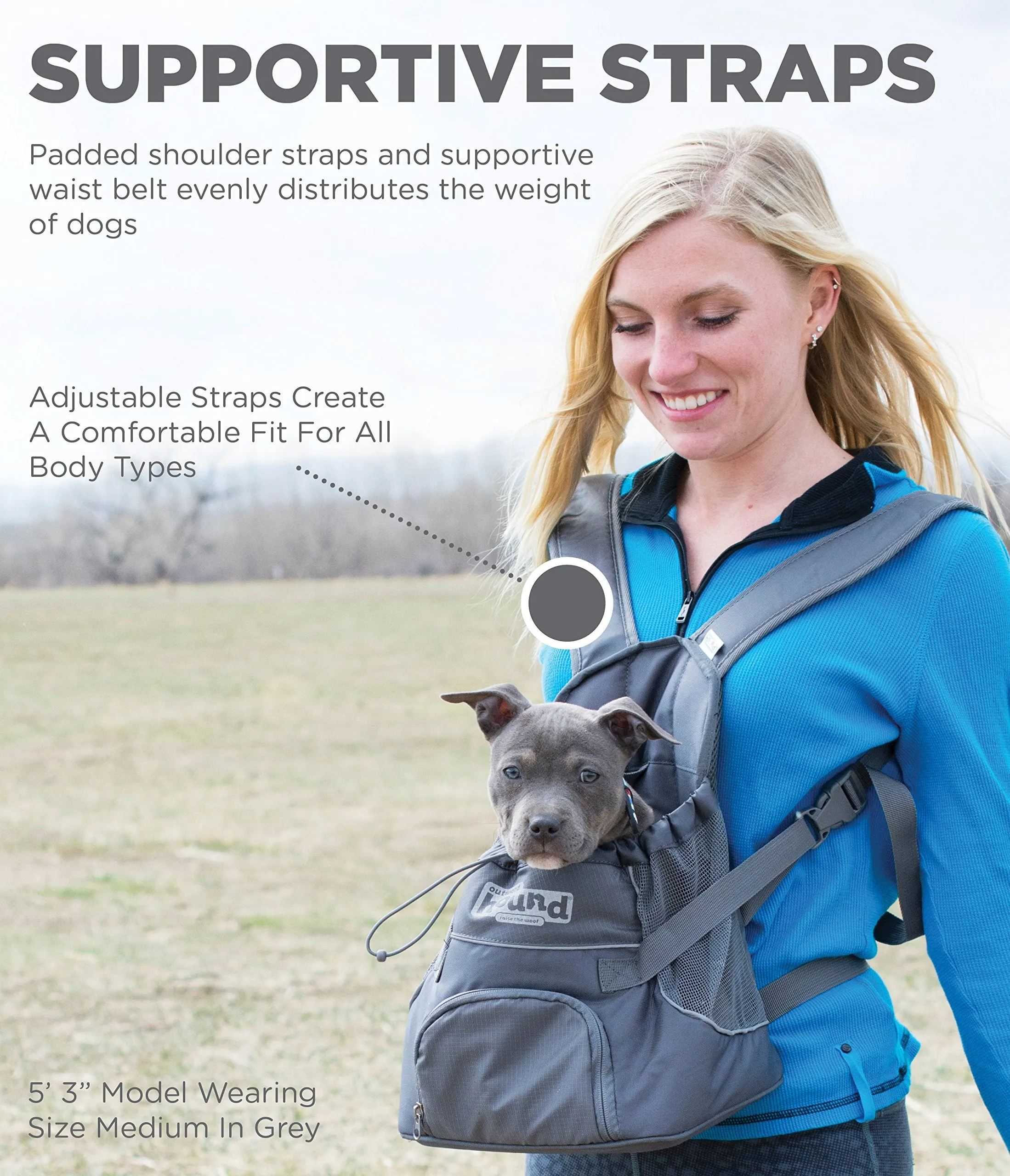 Outward Hound PoochPouch Front-Pack Pet Carrier - Gray - Medium
