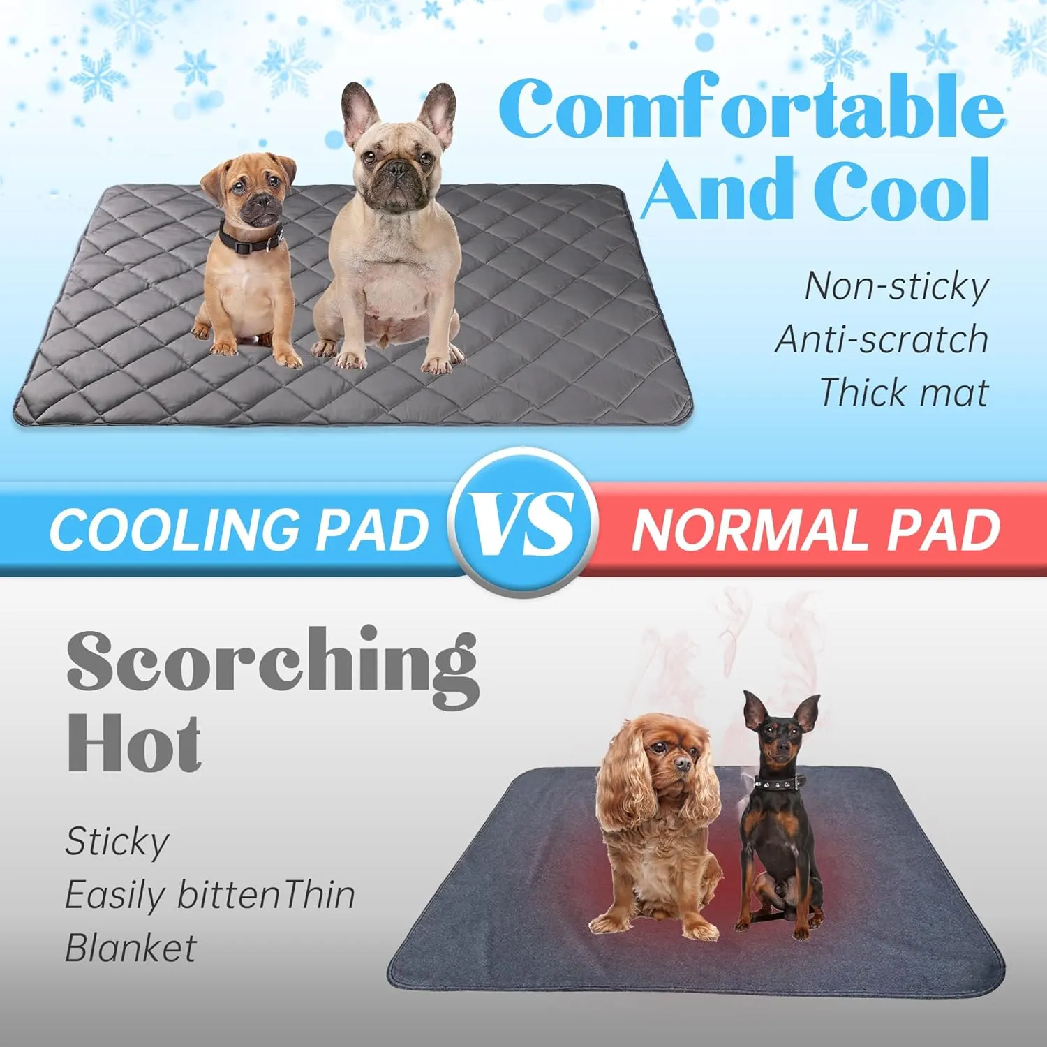Paw Legend Dog Cooling Mat for Dogs Cats Cooling Pad for Dog Pet Cooling Mat Cooling Blanket Summer Cool Tech Fabric Washable Dog Sleeping Pad on Kennel Sofa Bed Floor Car Seats, Small, Gray