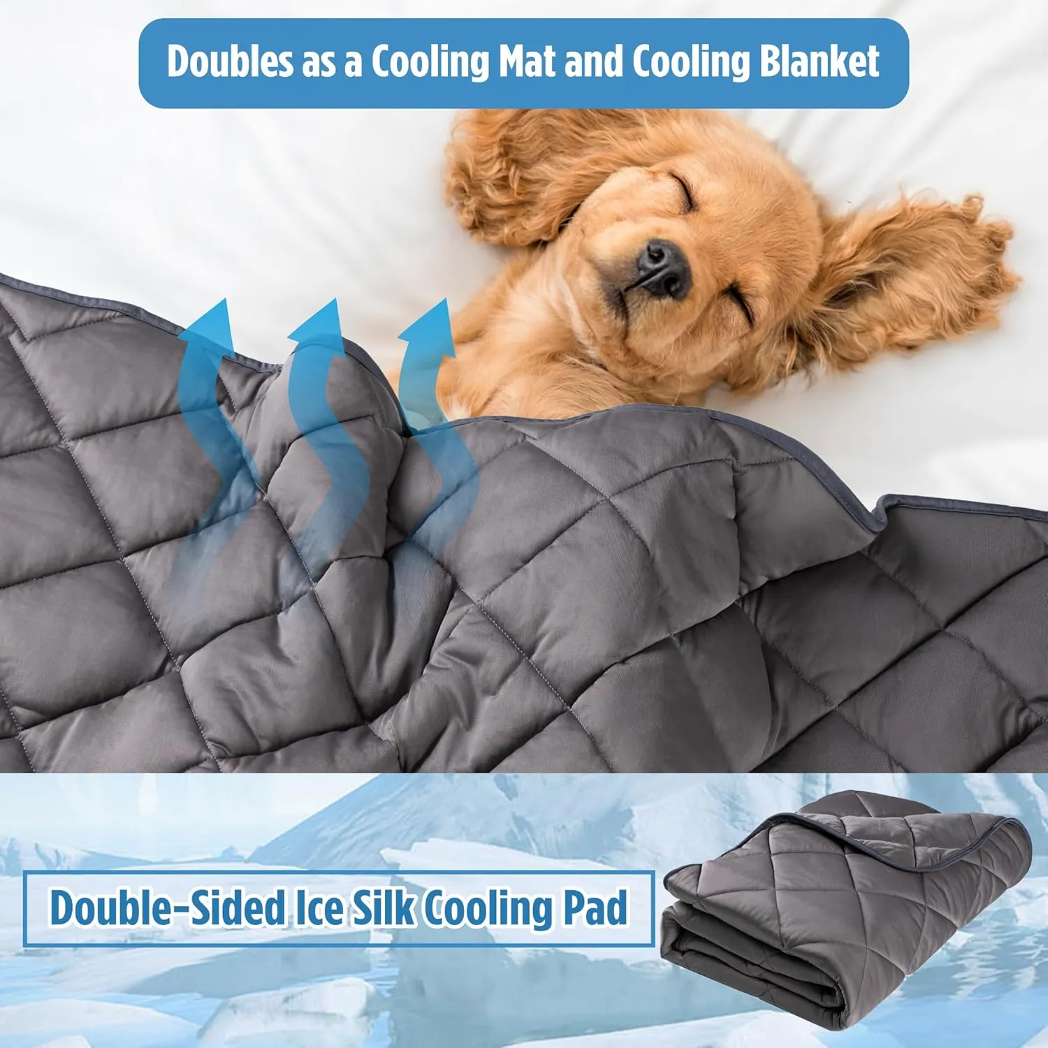 Paw Legend Dog Cooling Mat for Dogs Cats Cooling Pad for Dog Pet Cooling Mat Cooling Blanket Summer Cool Tech Fabric Washable Dog Sleeping Pad on Kennel Sofa Bed Floor Car Seats, Small, Gray