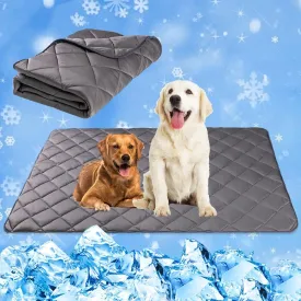 Paw Legend Dog Cooling Mat for Dogs Cats Cooling Pad for Dog Pet Cooling Mat Cooling Blanket Summer Cool Tech Fabric Washable Dog Sleeping Pad on Kennel Sofa Bed Floor Car Seats, Small, Gray