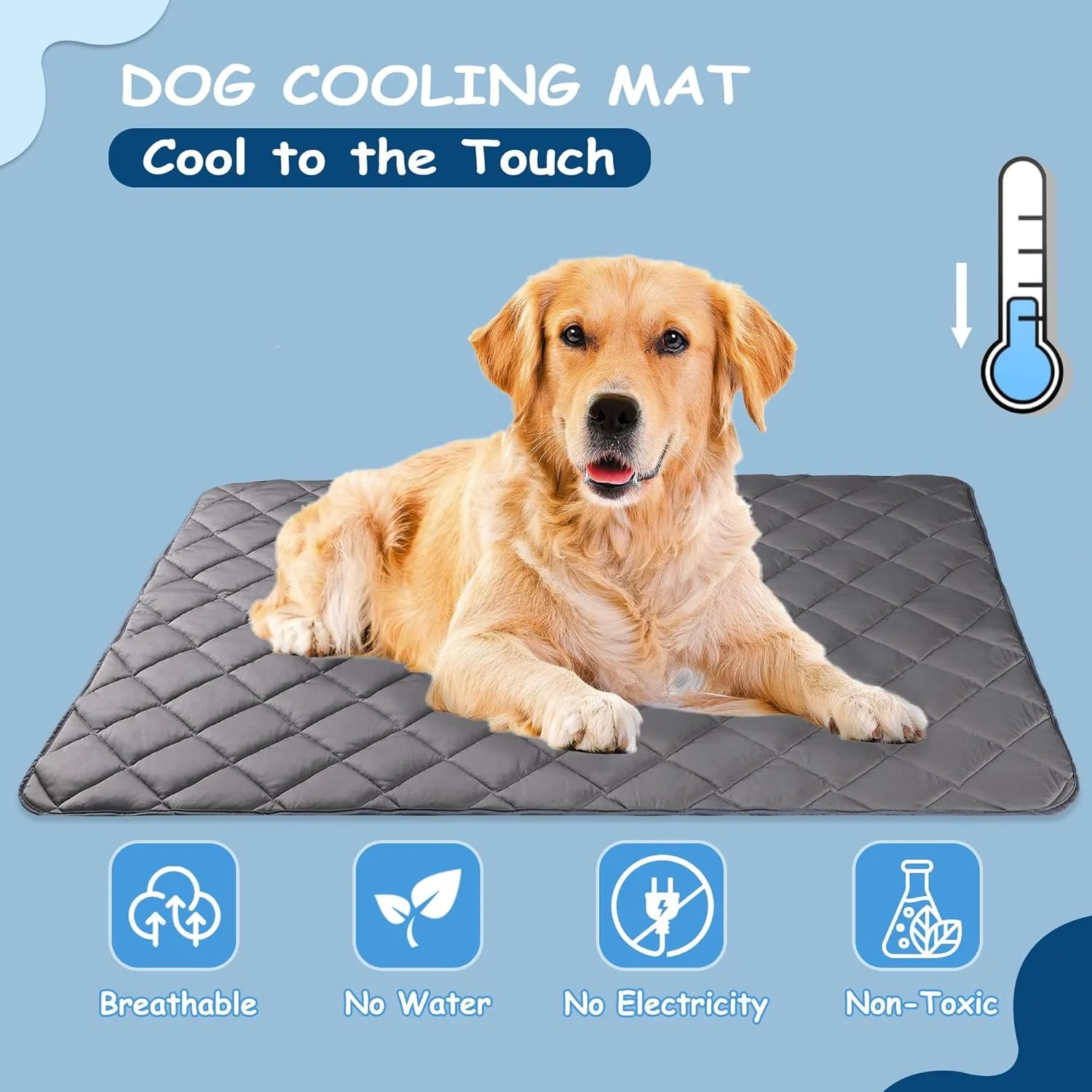 Paw Legend Dog Cooling Mat for Dogs Cats Cooling Pad for Dog Pet Cooling Mat Cooling Blanket Summer Cool Tech Fabric Washable Dog Sleeping Pad on Kennel Sofa Bed Floor Car Seats, Small, Gray