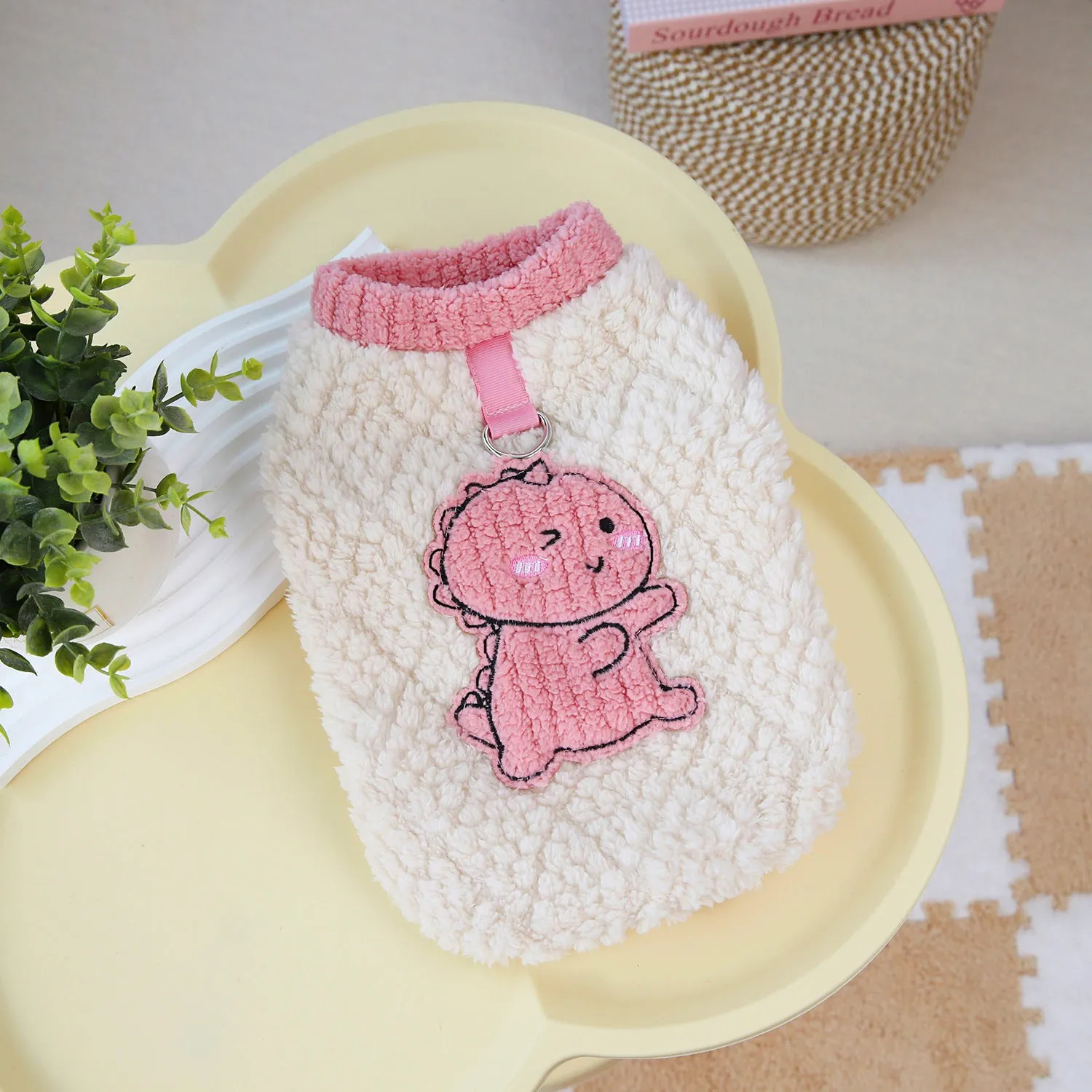 Pet Dog Clothes Winter Warm Dinosaur Fleece | Thick Fleece Outfit for Teddy, Bichon, & Small Dogs
