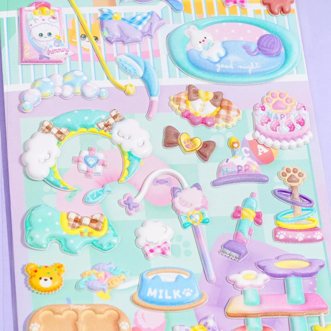 Pet Grooming Salon Puffy Stickers