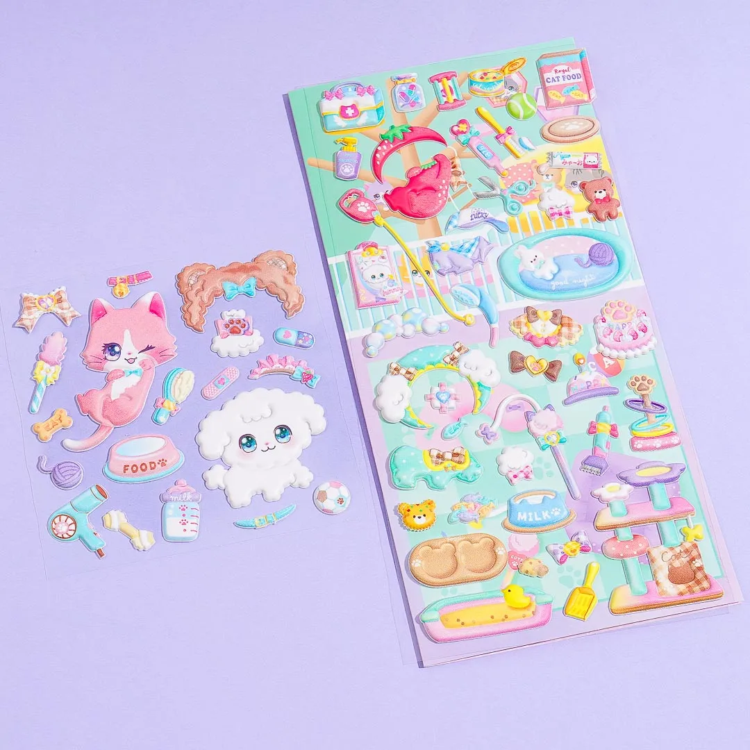 Pet Grooming Salon Puffy Stickers