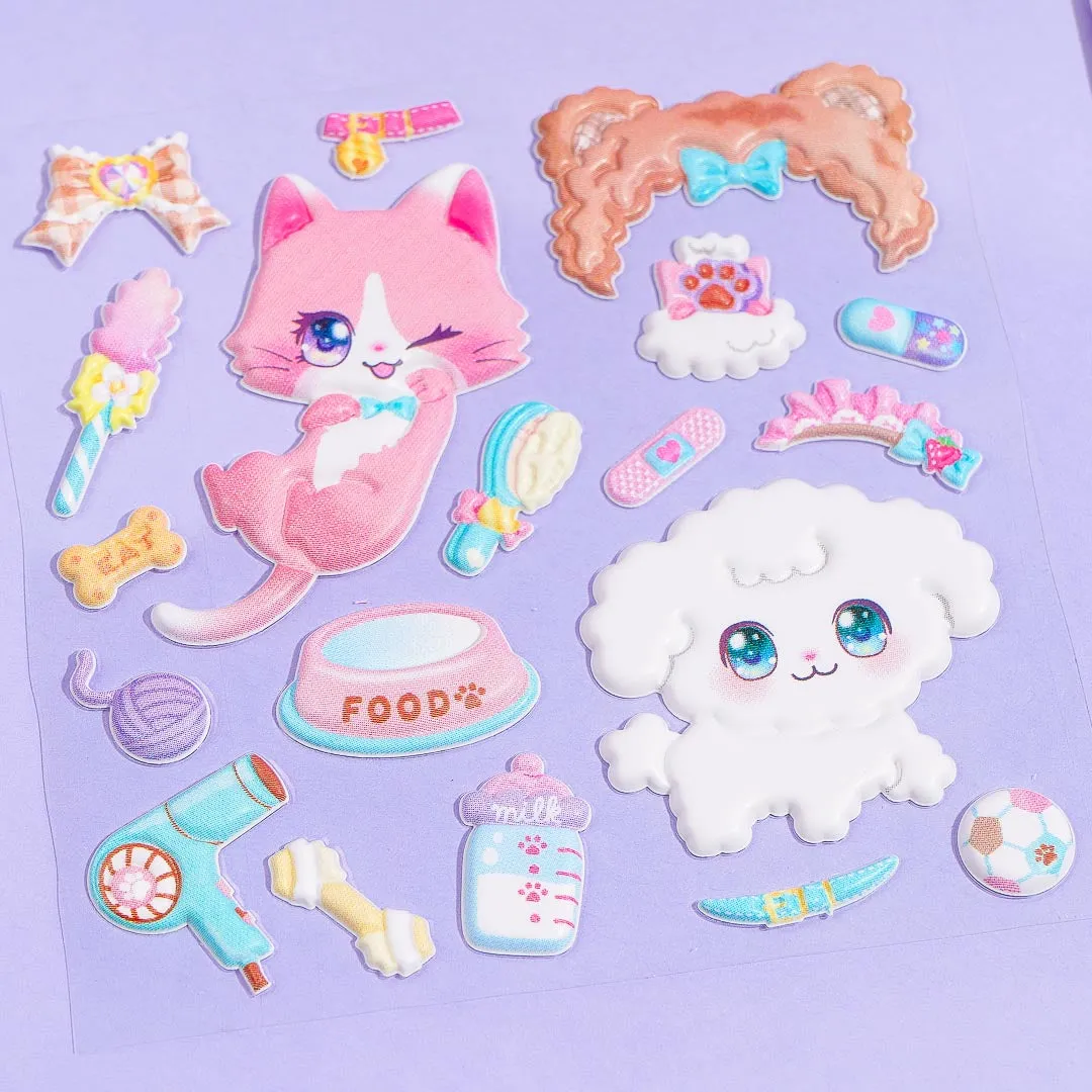 Pet Grooming Salon Puffy Stickers