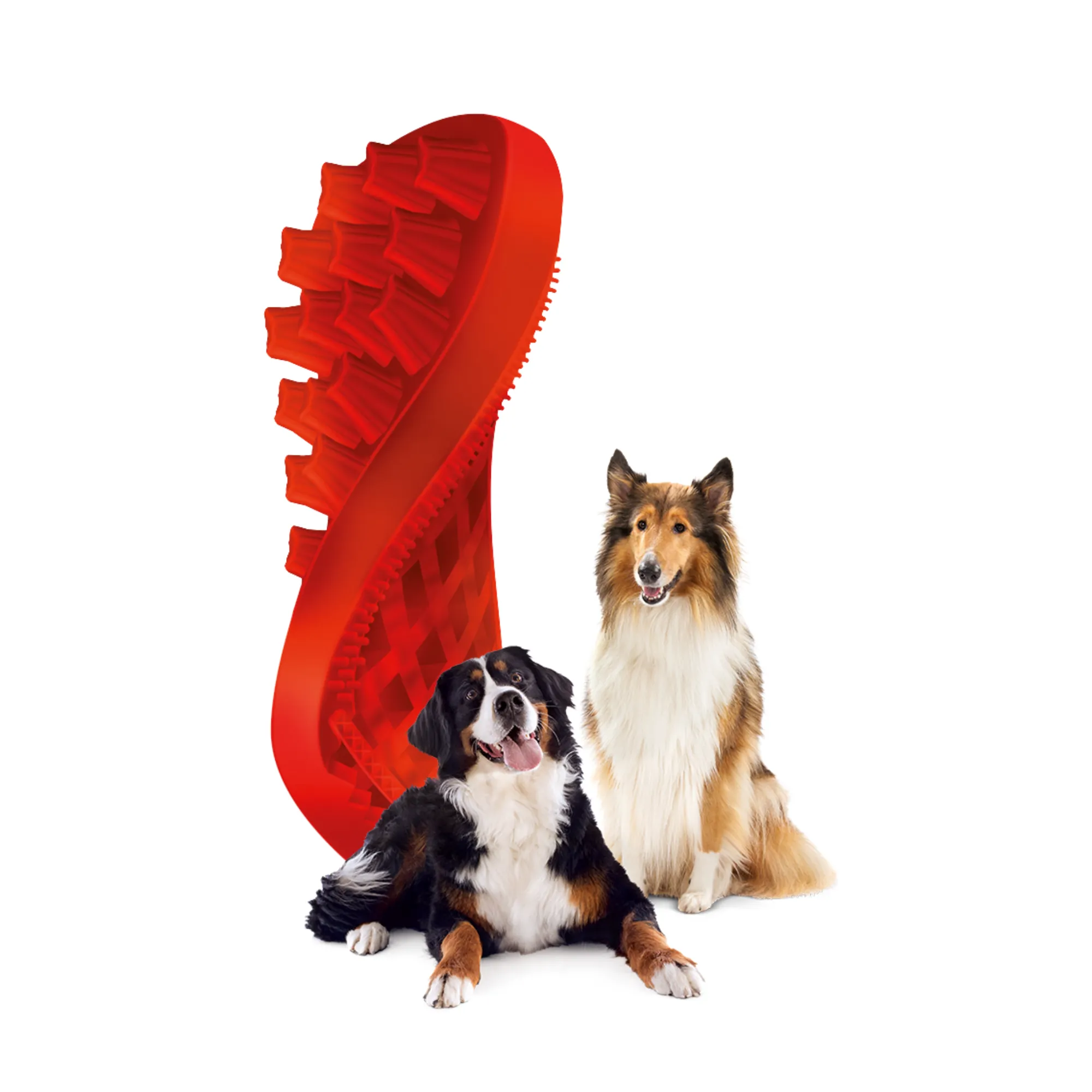Pet   Me Firm Large Long Hair Pet Brush Red