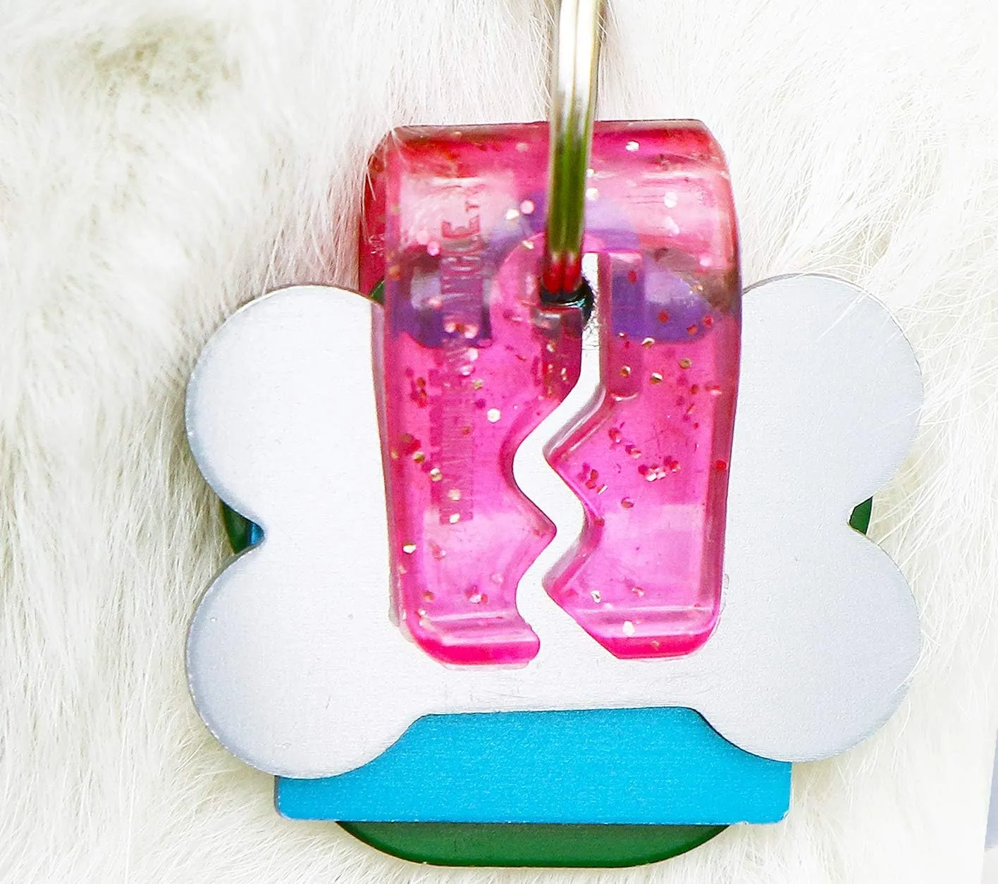 Pet Tag Silencer Clip It On, Jingle's Gone! -Pink