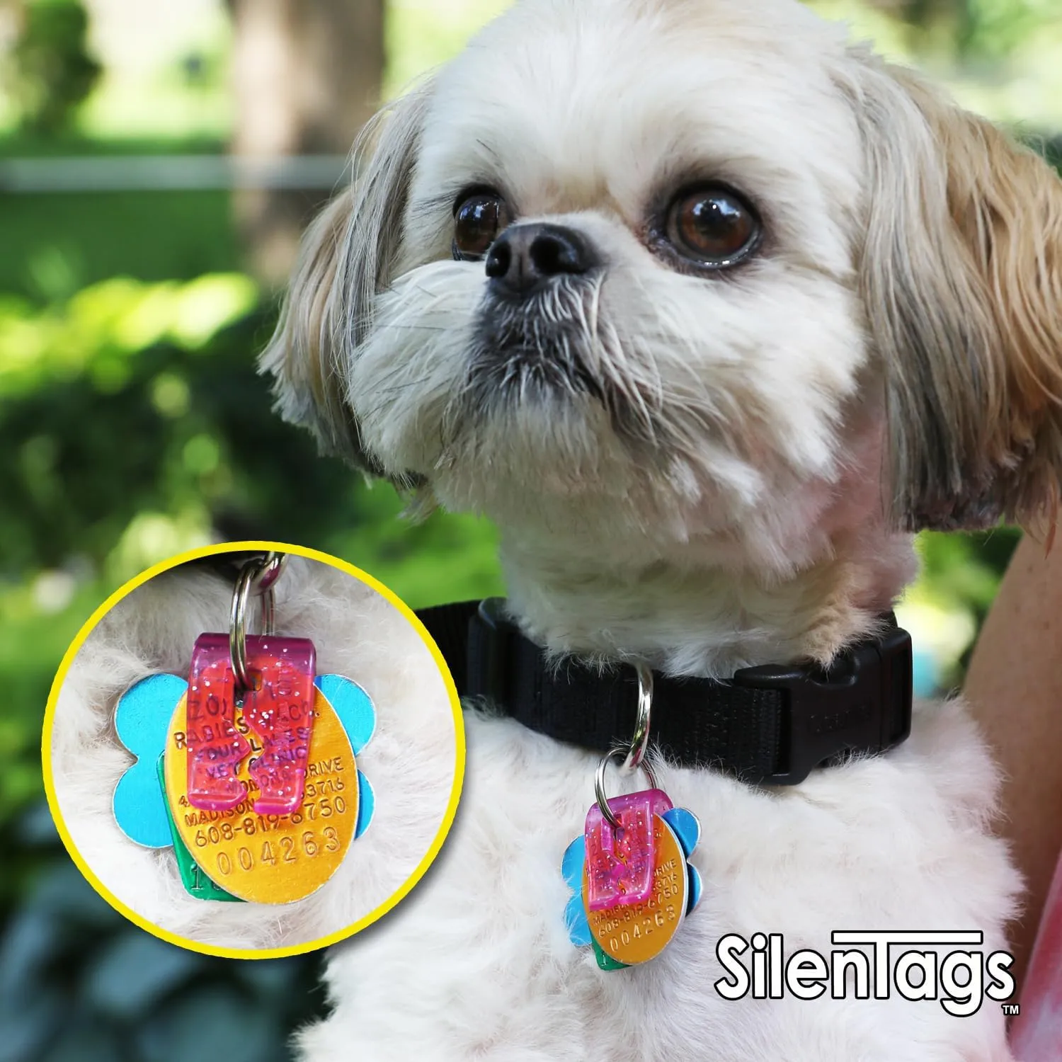 Pet Tag Silencer Clip It On, Jingle's Gone! -Pink