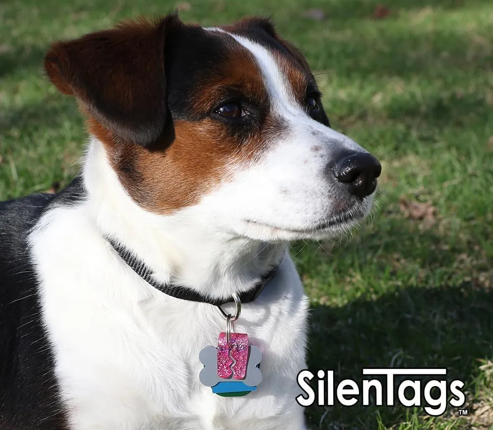 Pet Tag Silencer Clip It On, Jingle's Gone! -Pink