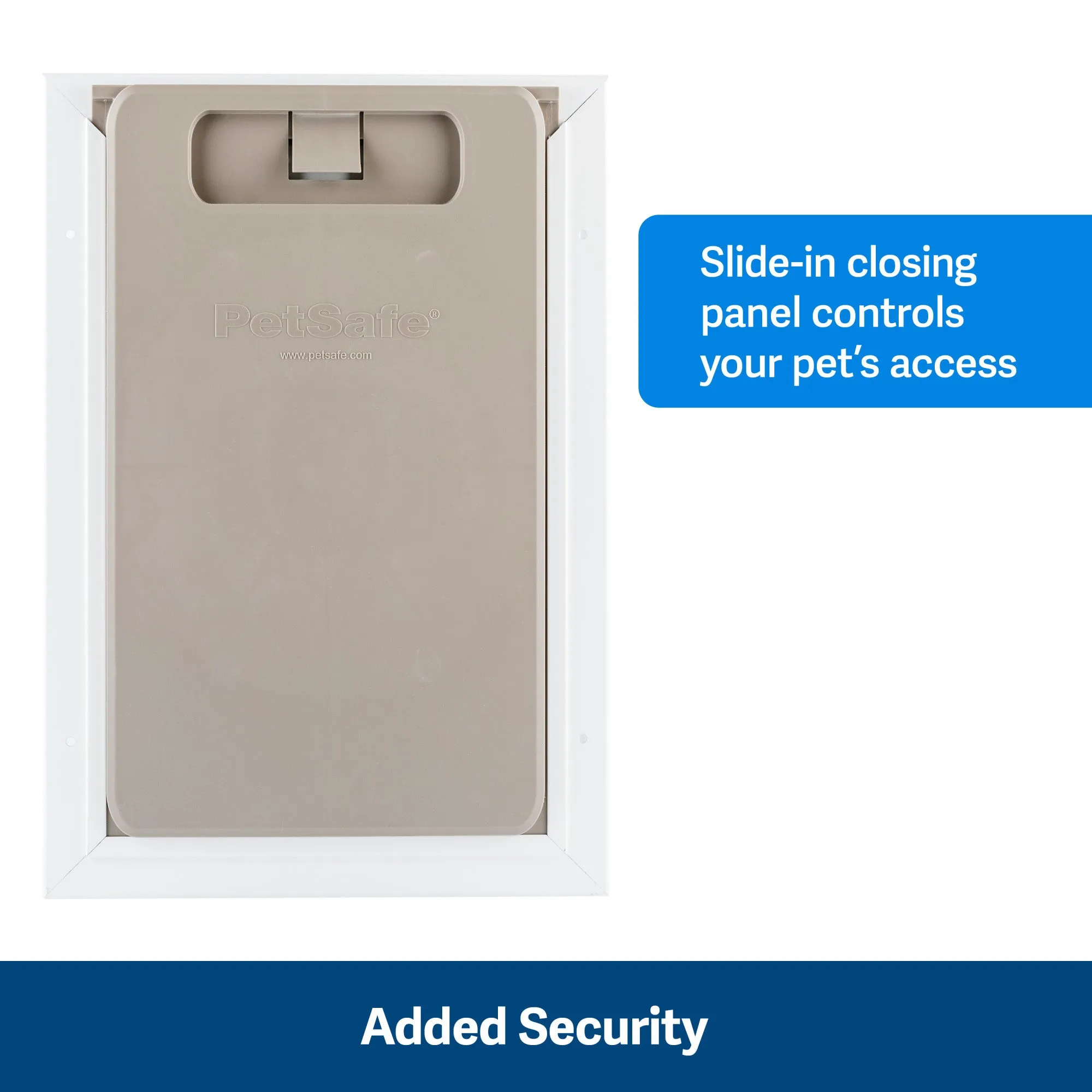 PetSafe Freedom Aluminum Pet Door for Dogs, Large, White, Tinted Vinyl Flap
