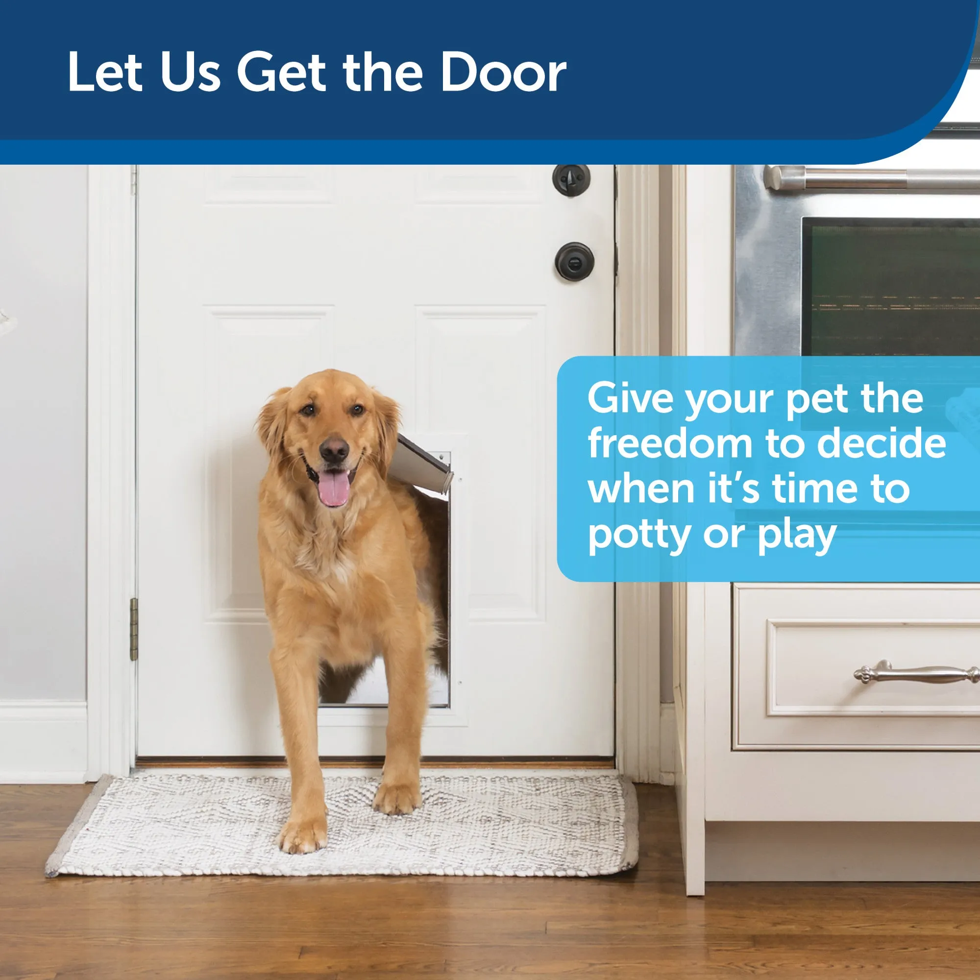 PetSafe Freedom Aluminum Pet Door for Dogs, Large, White, Tinted Vinyl Flap