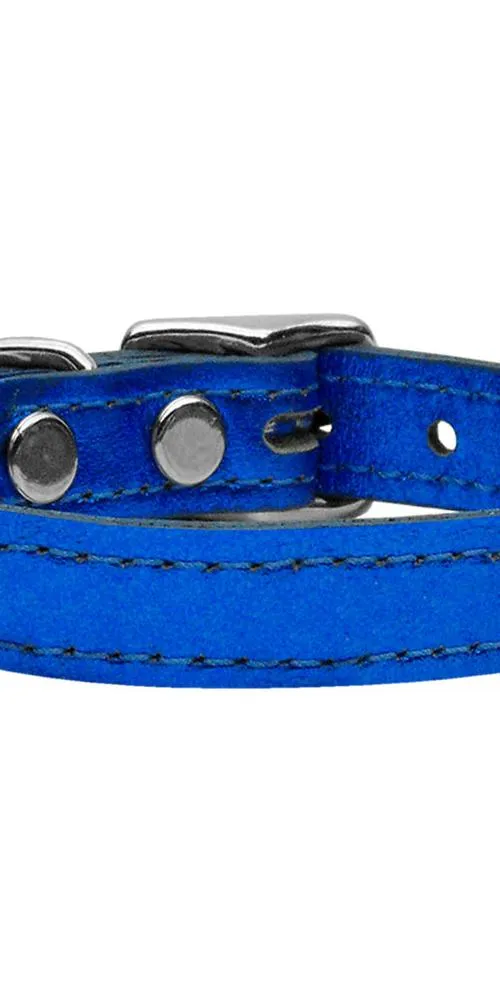 Plain Metallic Leather Metallic Blue 12