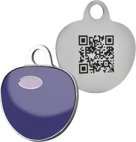 Premium QR Code Dog Tag - Smart Pet ID Tags for Dogs - Scan Dog ID Tag for Instant Location Alert & Modifiable Pet Profile - Dog Tags Personalized for Pets with Dog Training App (Purple)