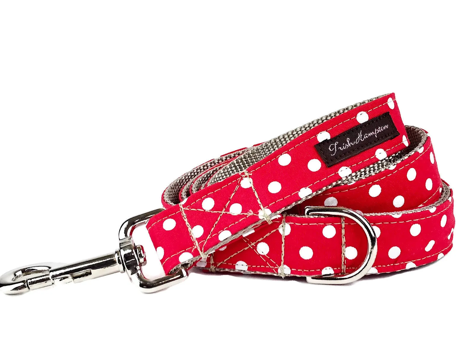 Red/White Polka Dot 6ft Dog Leash - 508