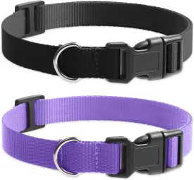 Replacement Collar for Shock Collar, Stylish & Comfortable Nylon Dog Collar with Quick Release Buckle, Compatible with PetSafe Bousnic Sportdog Garmin E Collar Replacement Strap(Purple & Black)