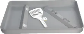 Reusable Litter Tray Compatible with Petsafe ScoopFree Cat Litter Box Tray,Self-Cleaning Cat Litter Boxes,with Free Scoop, New Designed Never Absorbs Odor, Stains, or Rusts,Easy Clean-Grey