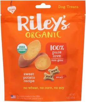 Riley's Organics - Sweet Potato - 5 oz Small Biscuits - Human Grade Organic Dog Treats - Resealable Bag