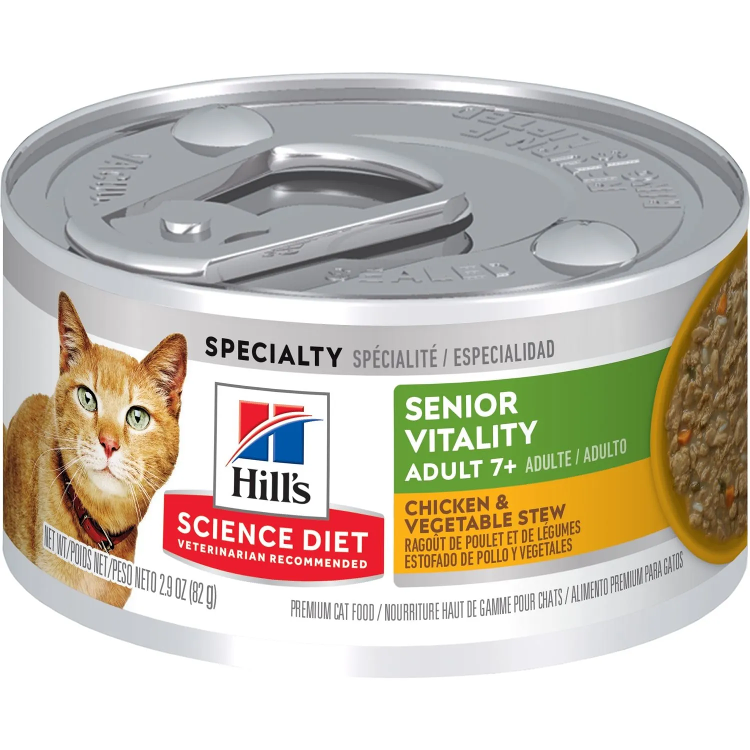 Science Diet Adult 7  Senior Vitality Cat Food Chicken & Vegetable Stew