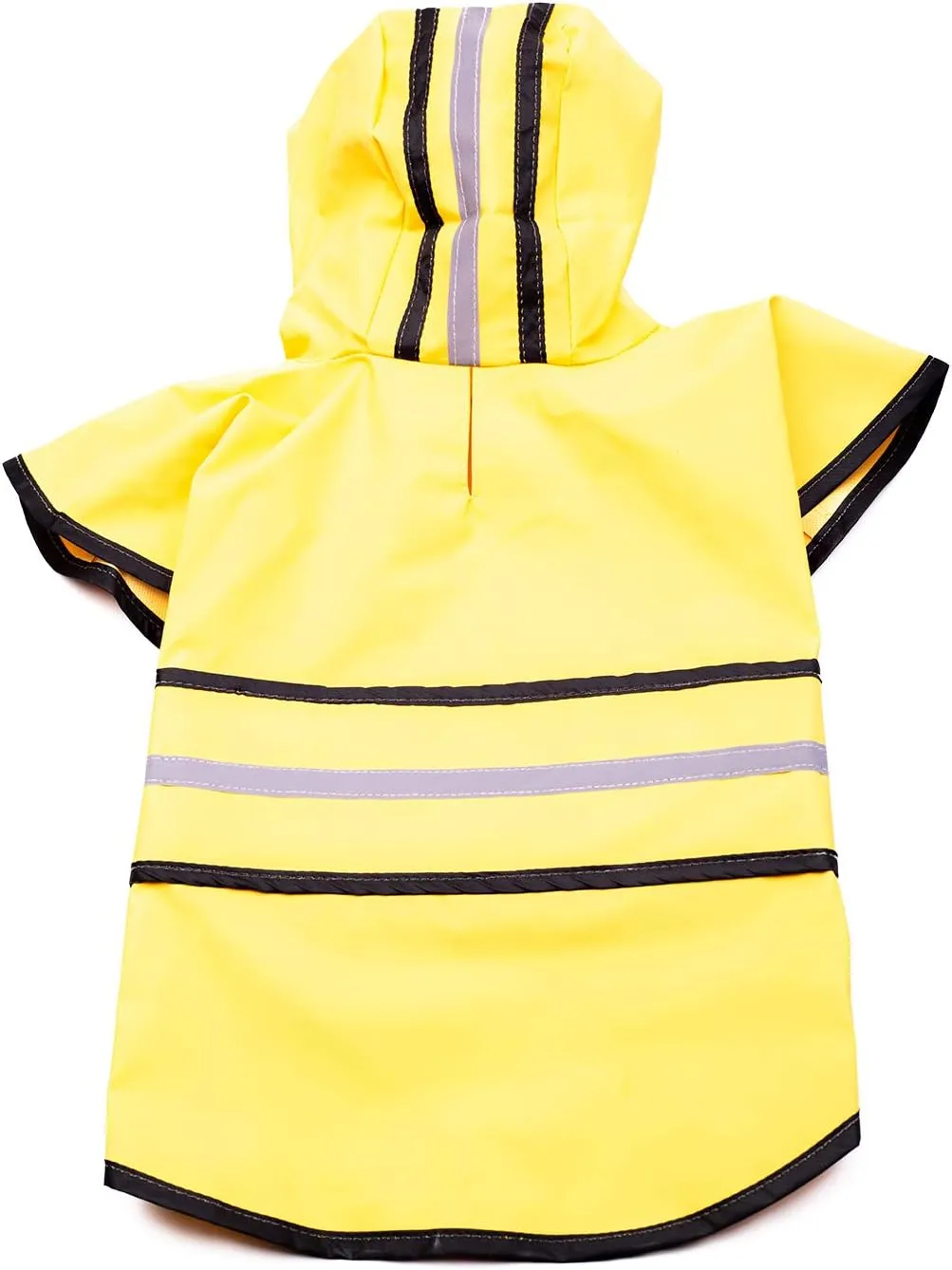 SPOT Rainy Days Slicker - Yellow Dog Rain Jacket With Hood, Reflective Strip for Safety, Leash Hole & Adjustable Velcro Belly Strap, 100% Polyester Water Resistant Pet Raincoat - Small, 9in Long