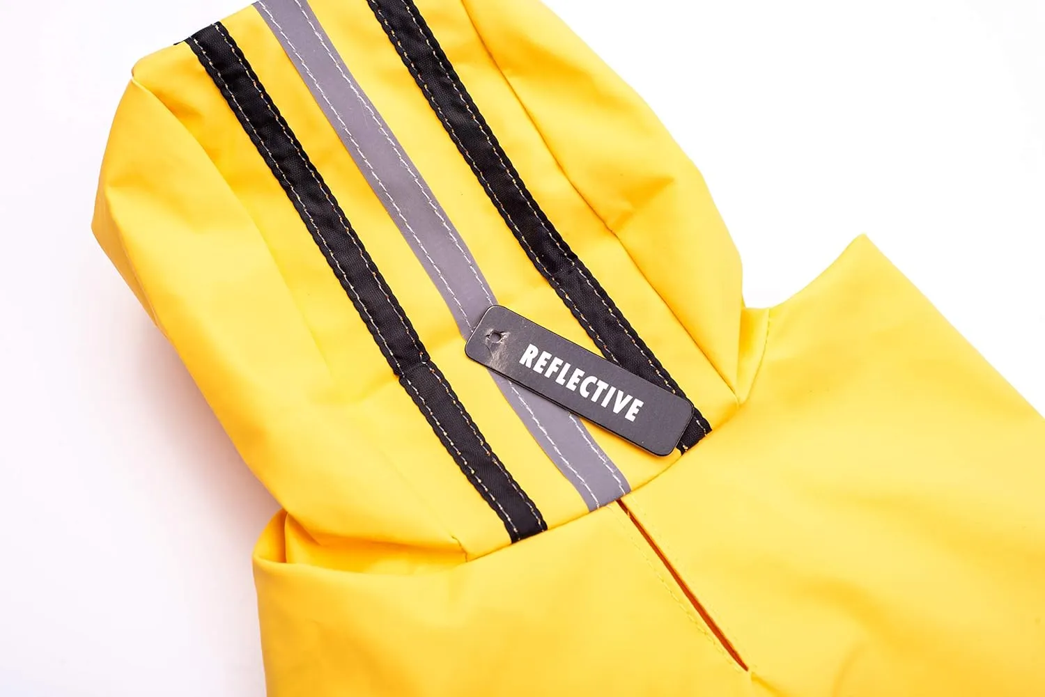 SPOT Rainy Days Slicker - Yellow Dog Rain Jacket With Hood, Reflective Strip for Safety, Leash Hole & Adjustable Velcro Belly Strap, 100% Polyester Water Resistant Pet Raincoat - Small, 9in Long