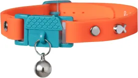 Tangerine Cat Collar with Bell. Cat Friendly Award Winner. Approved by Vets and Cat Experts. Breakaway Cat Collars Quick Release. Kitten Collar. Won't Rub Fur. Lightweight, Soft & Comfy