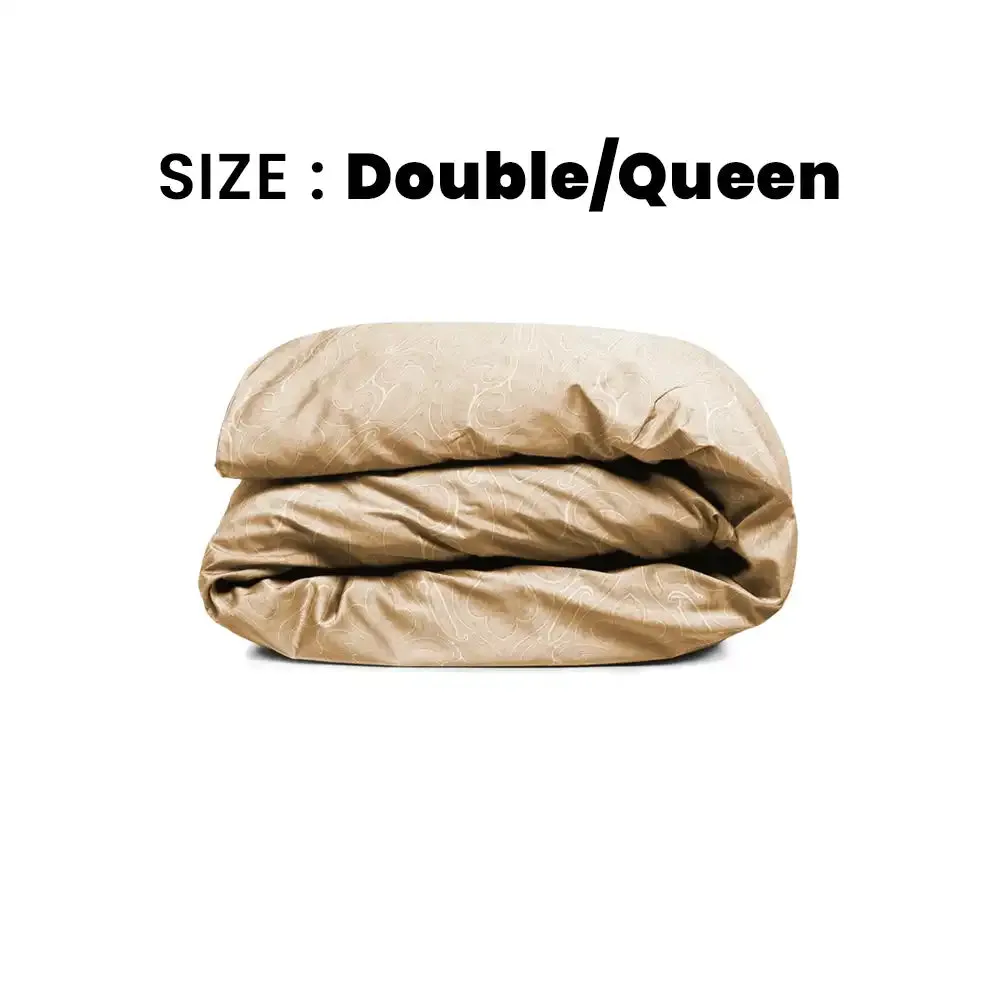 THS Elysian Paisley Double/Queen Jacquard Cotton Duvet Cover Gold