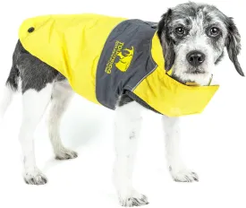 TOUCHDOG 'Lightening-Shield' Waterproof 2-in-1 with Removable Polar Fleece Lining Pet Dog Coat Jacket w/ Blackshark Technology, Medium, Sporty Yellow, Charcoal Black