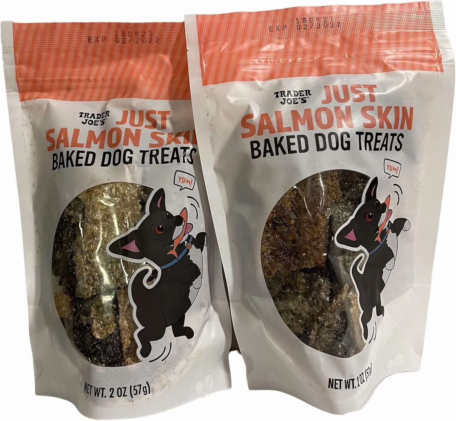 Trader Joe's Just Salmon Skin Baked Dog Treats 2oz -Pack of 2