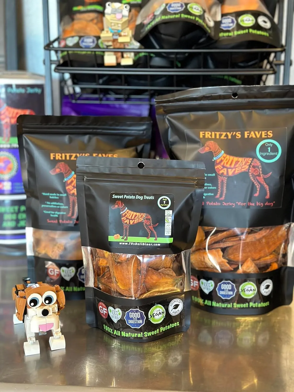 TV's Deli & Diner Fritzy's Faves | Sweet Potato Dog Treats | 100% Natural Dog Treats | Great for Digestion & Dental Health | Handmade (16oz)
