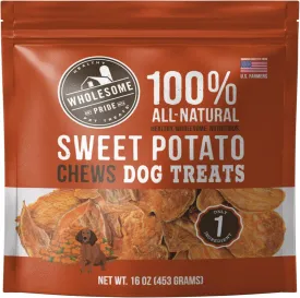 Wholesome Pride Sweet Potato Chews 100% All-Natural Single Ingredient Dog Treats, 16 oz
