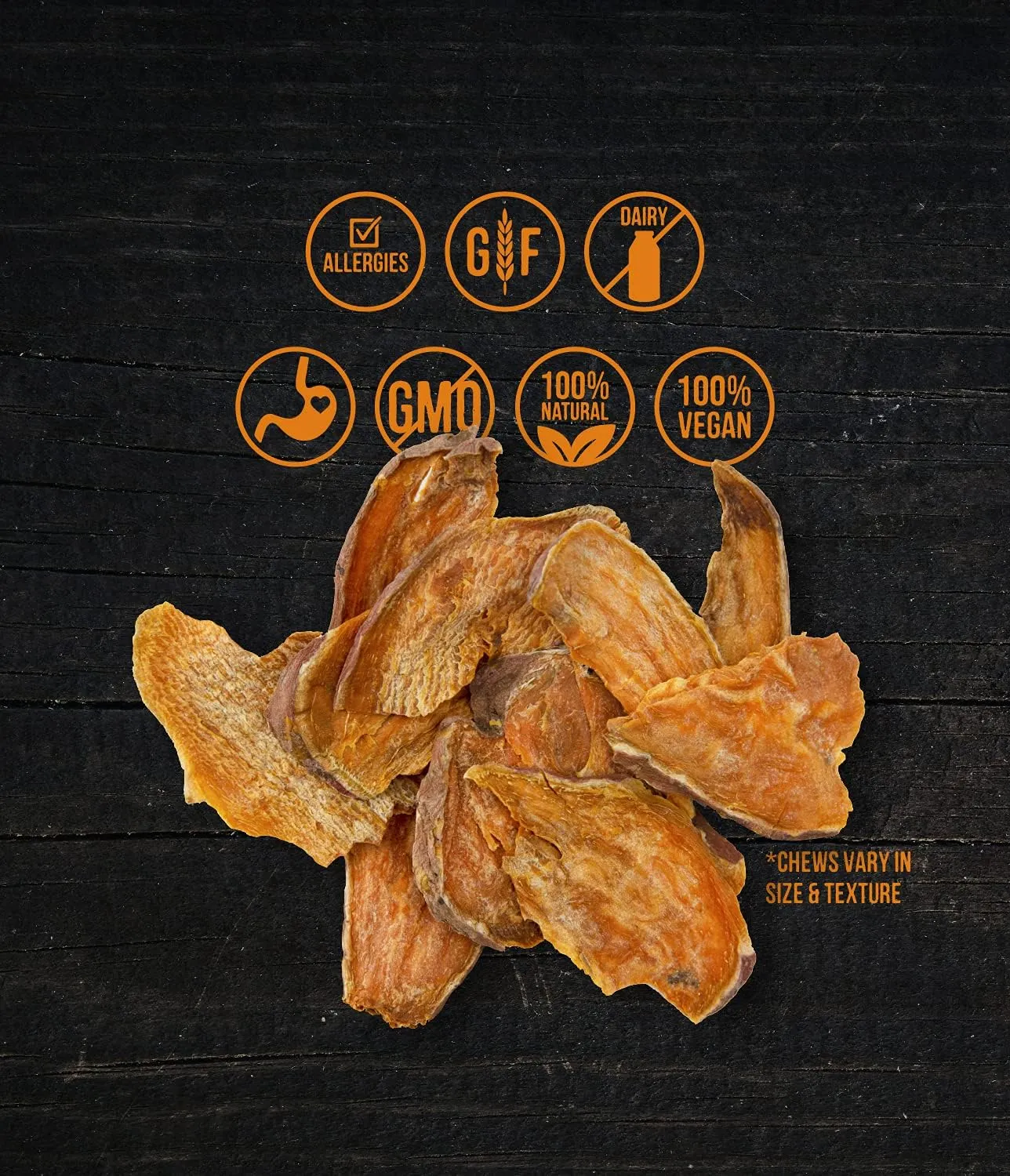 Wholesome Pride Sweet Potato Chews 100% All-Natural Single Ingredient Dog Treats, 16 oz